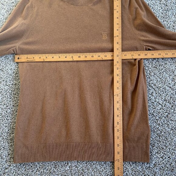 Burberry Mens Sz L Logo-embroidered 100% Cashmere Crew Neck Pullover Sweaters - Picture 11 of 14